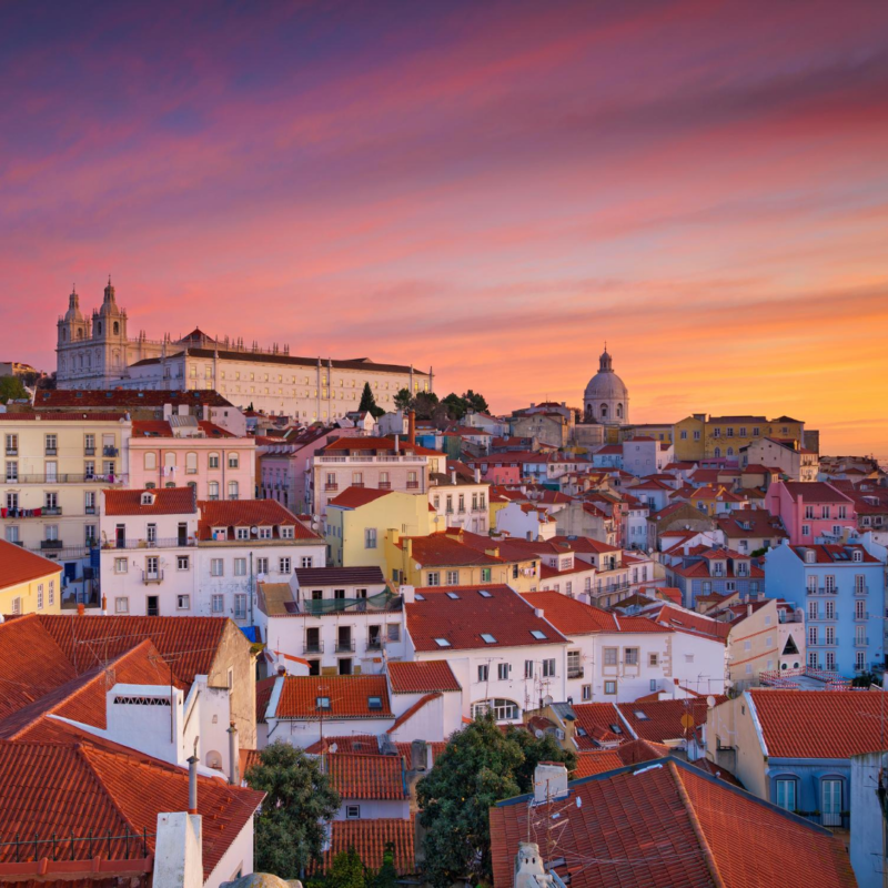 Amazing sunset in Lisbon